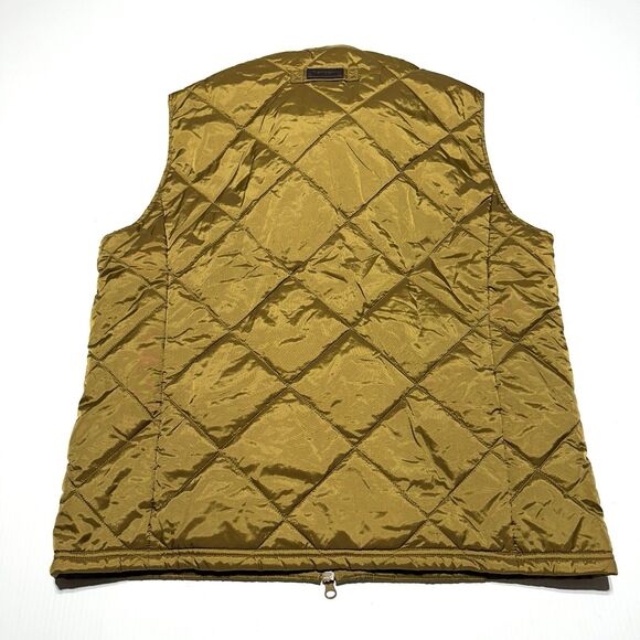 Barbour Finn Quilted Gilet Vest Mens Size L Large Full Zip Corduroy Collar - Picture 8 of 11